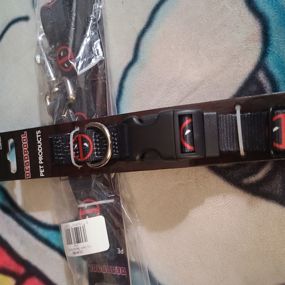 Deadpool Pet Collar with Black and Red Design